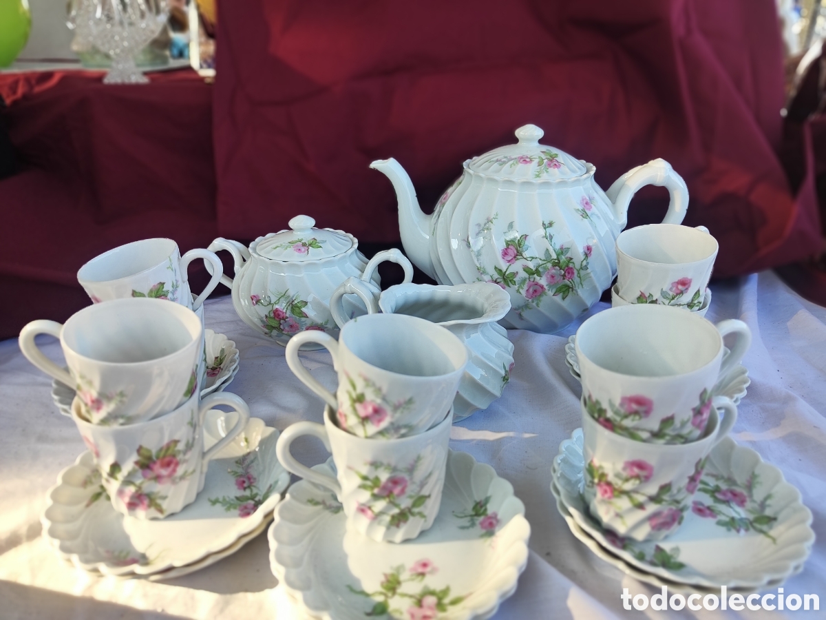 Antig&uuml;edades: Juego de caf&eacute; porcelana Limoges Haviland 10 servicios