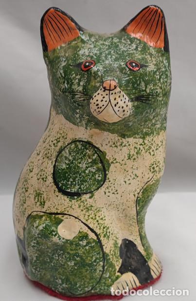Antig&uuml;edades: GATO FABRICADO EN CERAMICA O SIM. DECORADA, EL CORTE INGLES, 15 CM