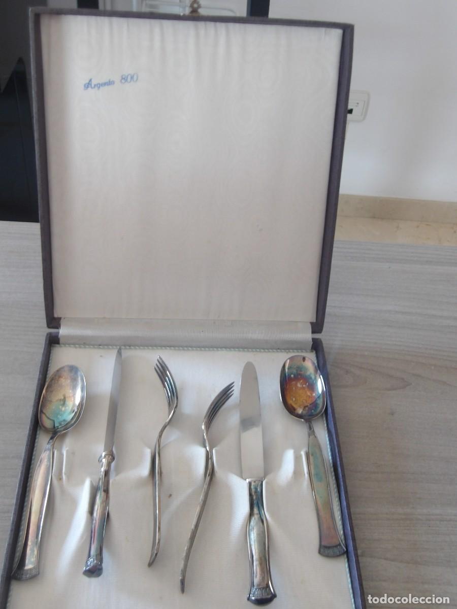 Antig&uuml;edades: Cuberter&iacute;a Antigua Plata 800 Italiana Palermo 72PA Estuche Coricama