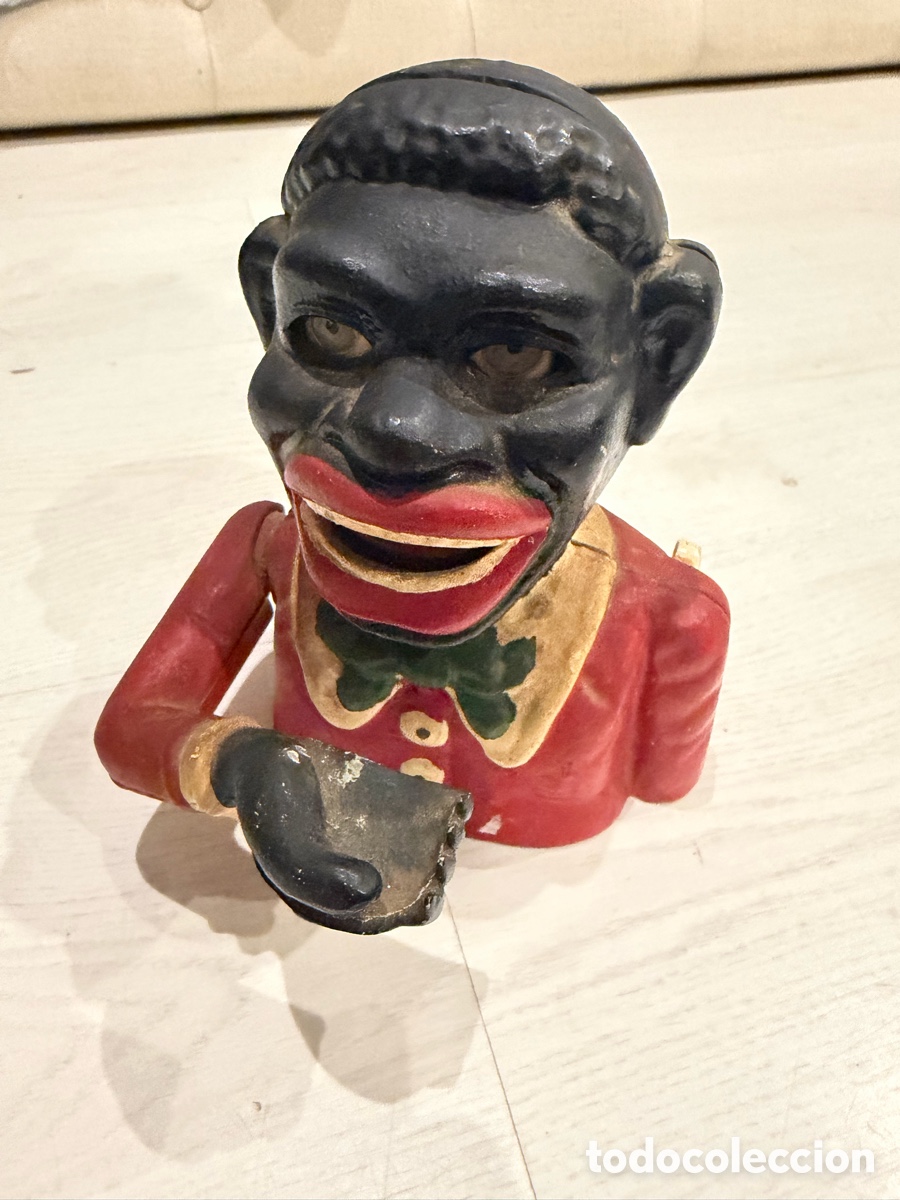 Antig&uuml;edades: Hucha mec&aacute;nica de hierro fundido Jolly Nigger Bank