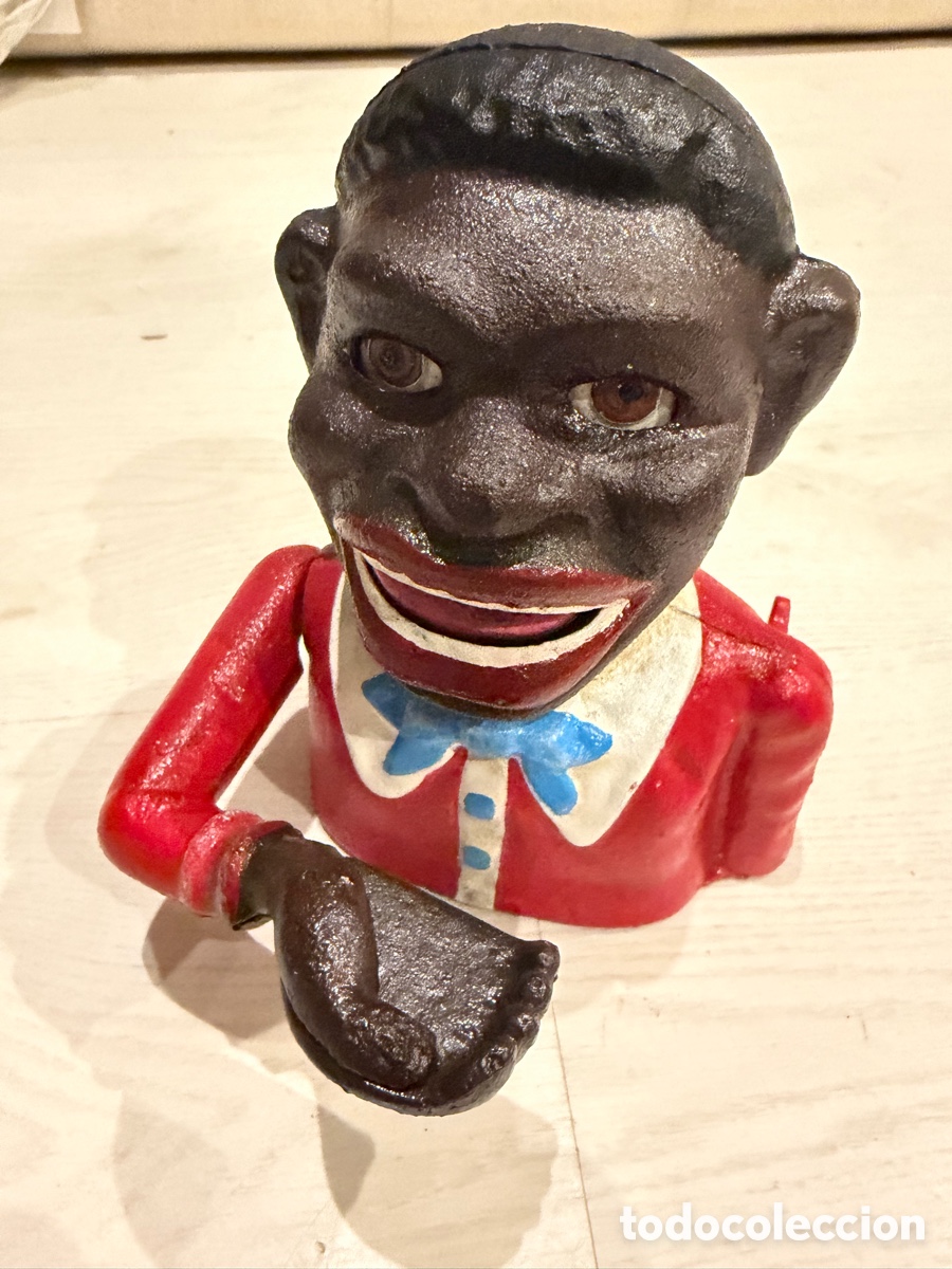 Antig&uuml;edades: Hucha mec&aacute;nica de hierro fundido Jolly Nigger Bank