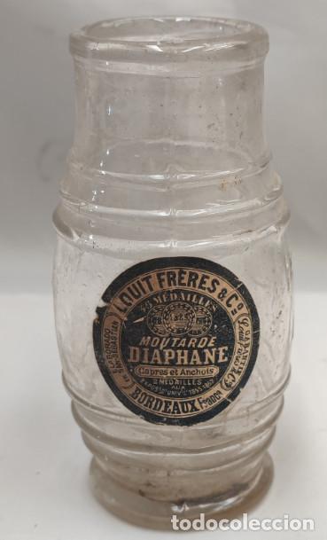 Antig&uuml;edades: ANTIGUO FRASCO, LOUIT FRERES & C&ordm;, MOUTARDE DIAPHANE, BORDEAUX, SAN SEBASTIAN, SIGLO XIX