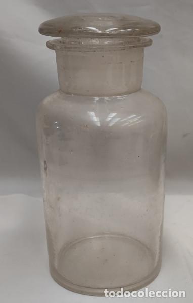 Antig&uuml;edades: ANTIGUO FRASCO DE FARMACIA O BOTICA CON TAPON, VIDRIO, 17 X 8 CM