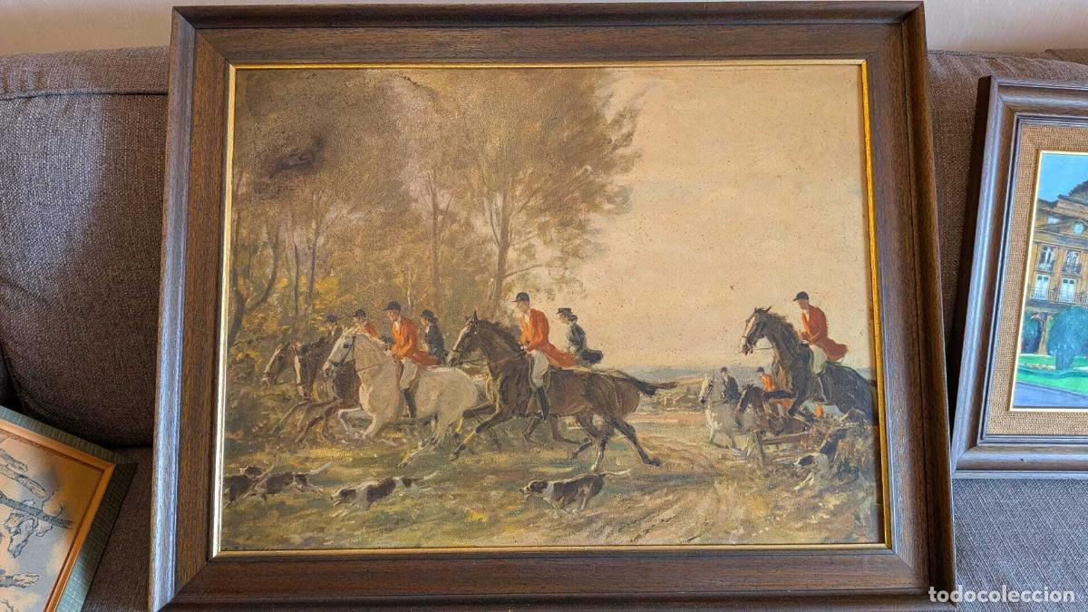 Antig&uuml;edades: PRI-028: Cuadro de escena de caza a caballo