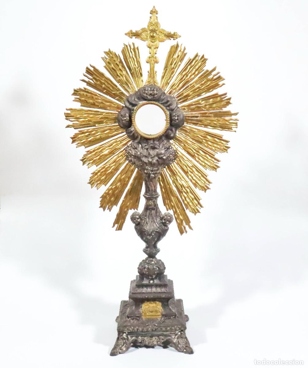 Antig&uuml;edades: OSTENSORIO CUSTODIA BARROCA DE ALTAR 58 cm