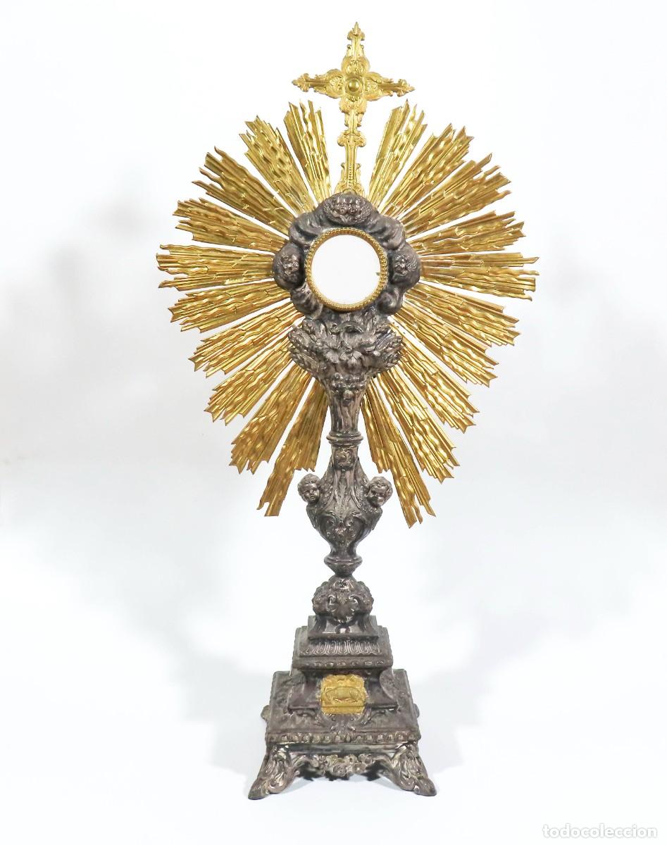 Antig&uuml;edades: OSTENSORIO CUSTODIA BARROCA DE ALTAR 58 cm