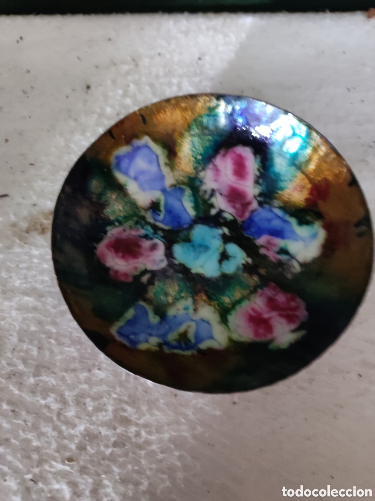 Antig&uuml;edades: Platito de esmalte claxon&eacute; - Foto 1