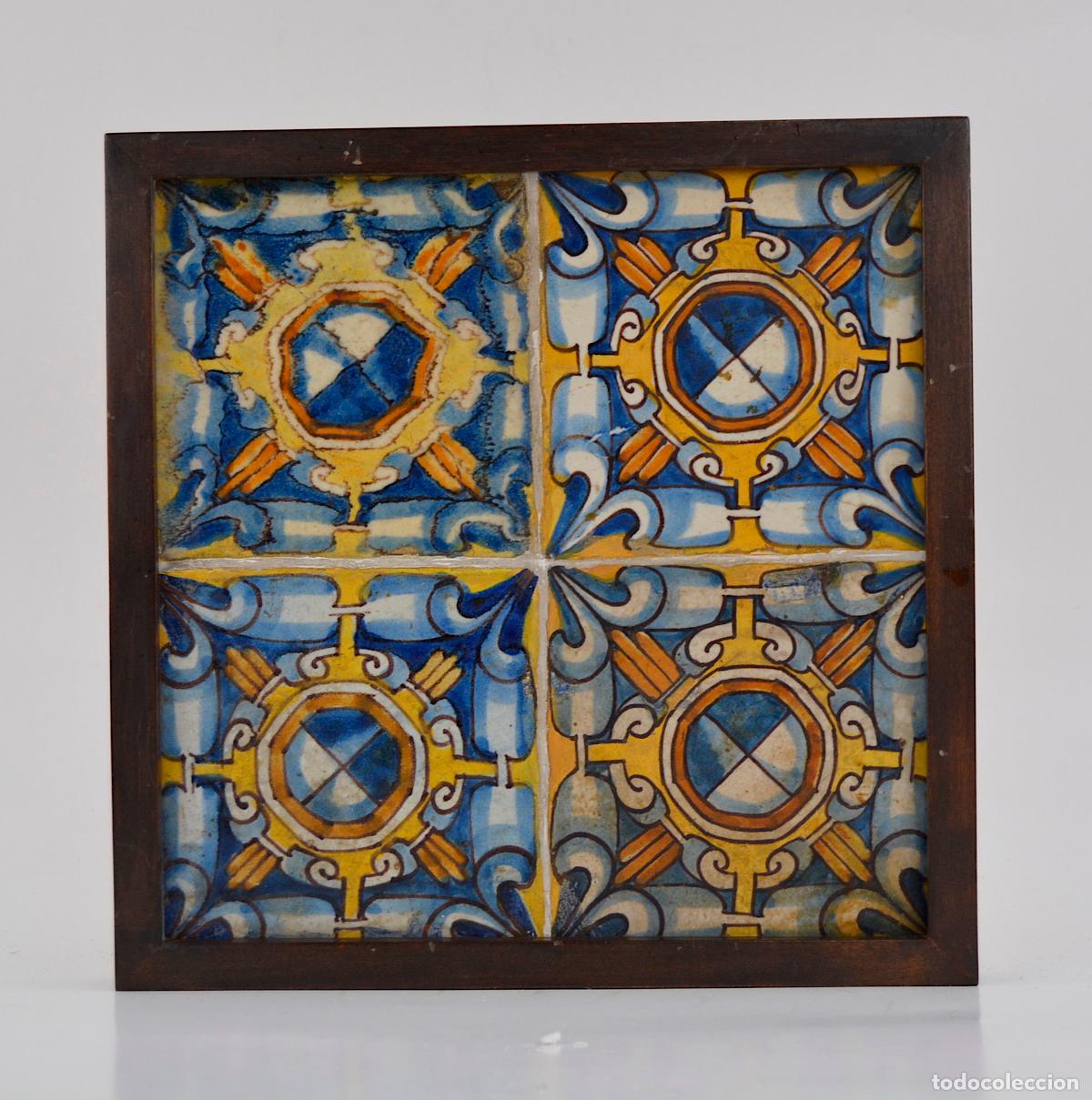 Antig&uuml;edades: Plaf&oacute;n de azulejos enmarcados siglo XVII.