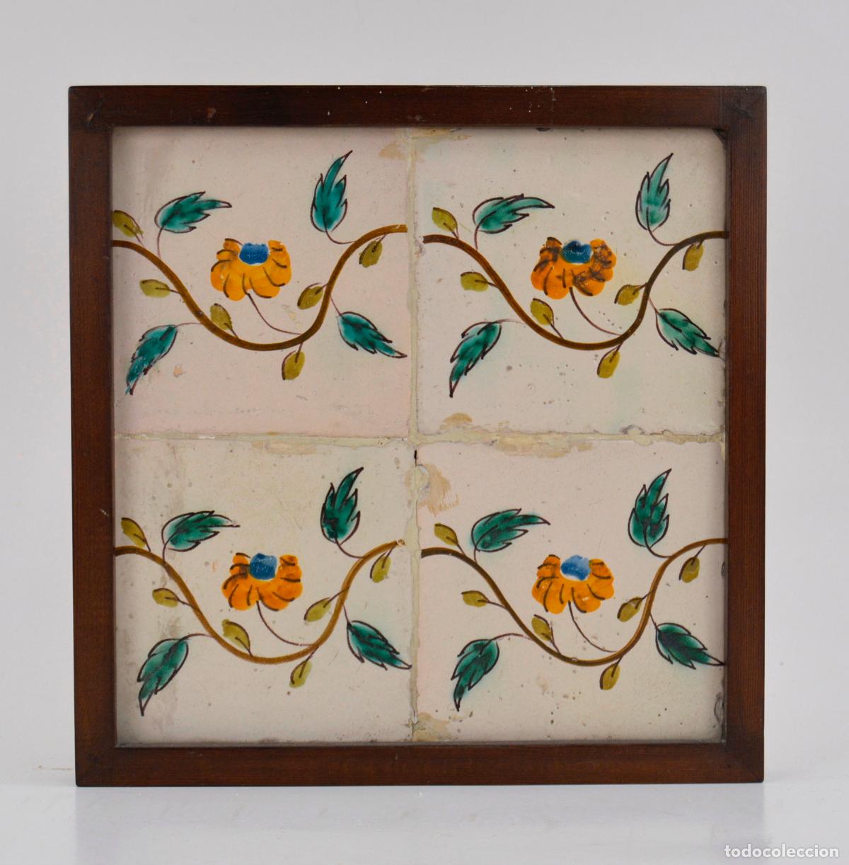 Oggetti Antichi: Plaf&oacute;n de azulejos enmarcados siglos XVIII - XIX.