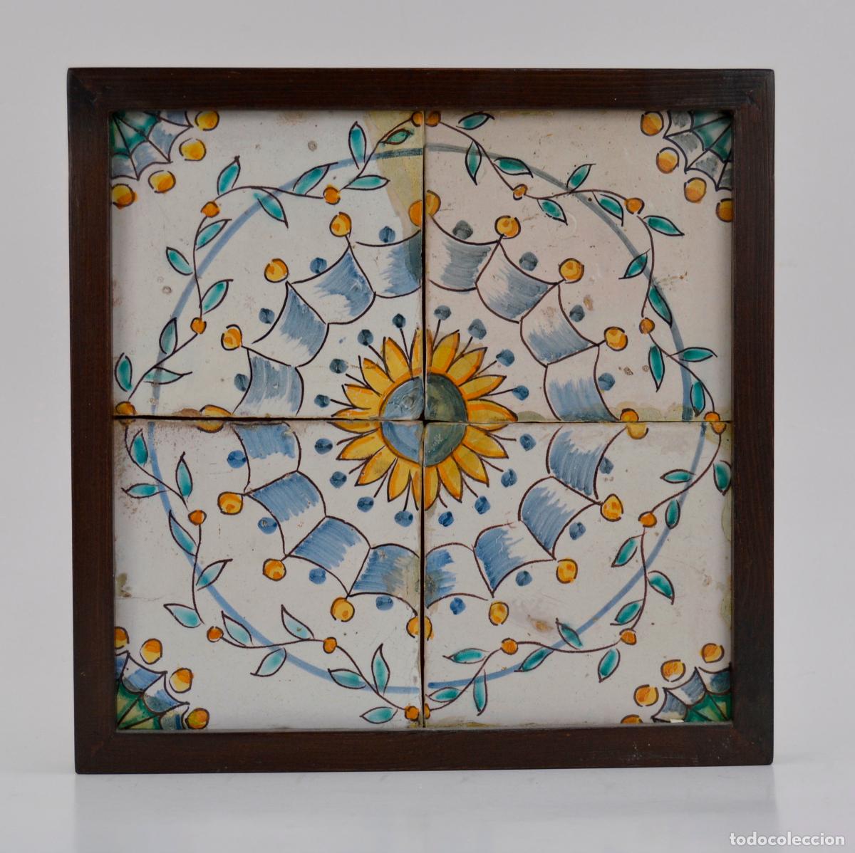 Oggetti Antichi: Plaf&oacute;n de azulejos enmarcados siglos XVIII - XIX.