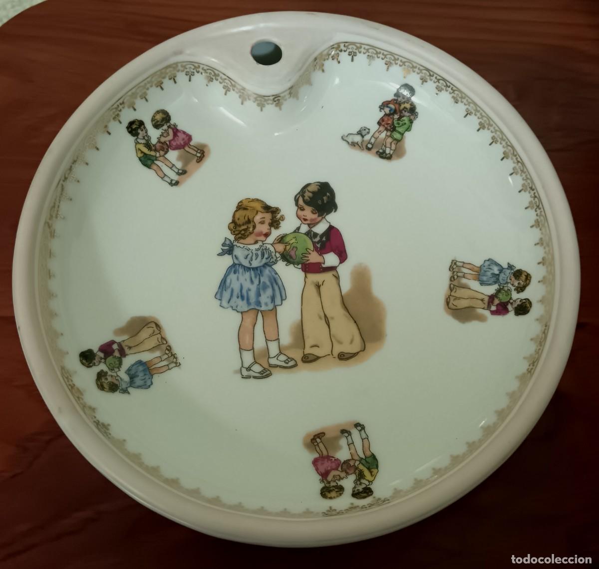 Antig&uuml;edades: PAPILLERA INFANTIL LIMOGES FRANCE A&Ntilde;OS 60 18 CM. DI&Aacute;METRO