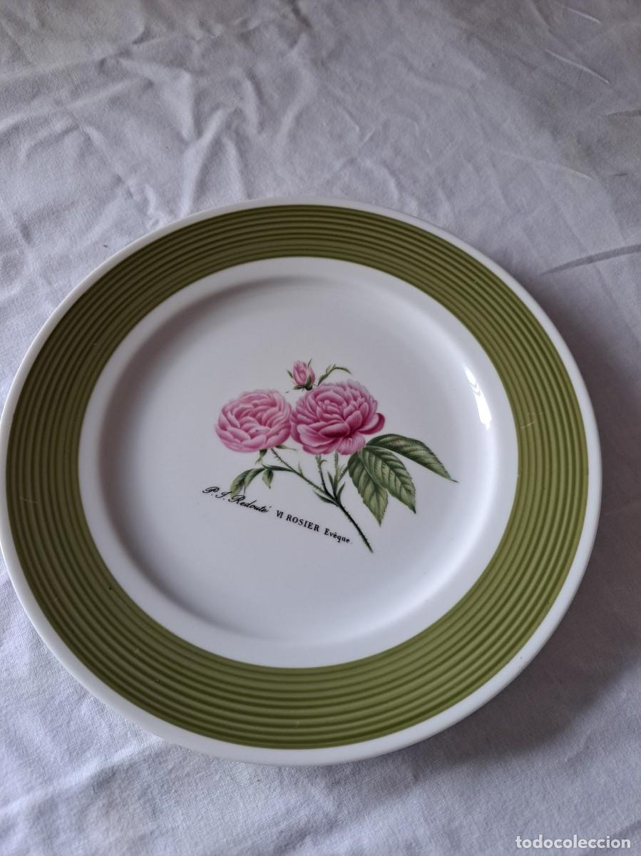 Antig&uuml;edades: Plato de postre de porcelana HUTSCHENREUTHER Germany, Rosier Eveque