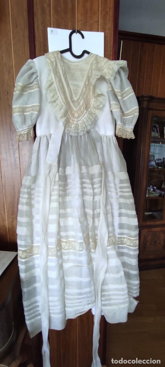 Antig&uuml;edades: VESTIDO VINTAGE CEREMONIA / COMUNION MARCA CARELI - PARA RESTAURAR O RECILAR TELAS/ENCAJE.