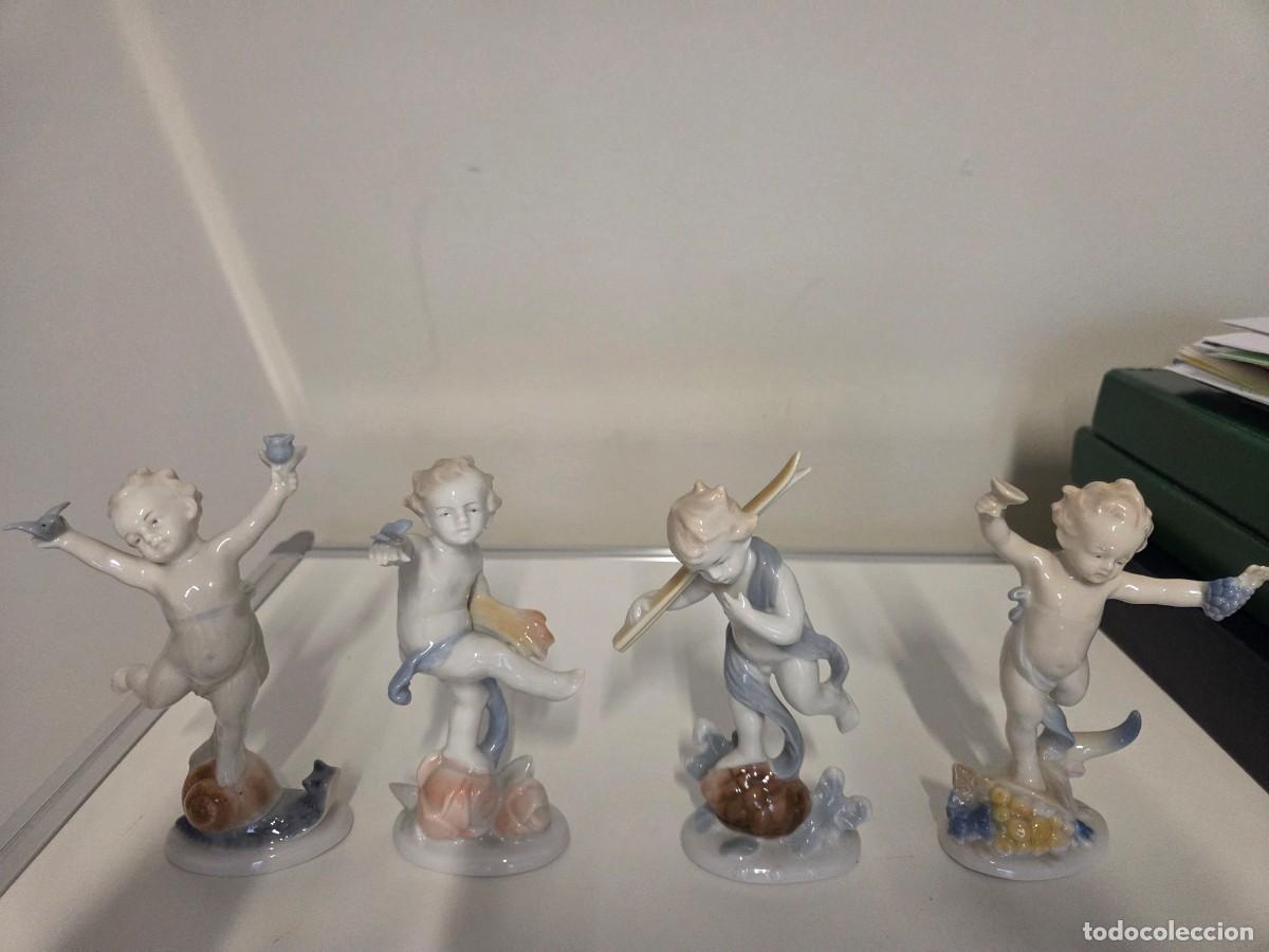 Antig&uuml;edades: Cuatro figuras de ni&ntilde;os en porcelana, Metzler Orloff Ilmenau