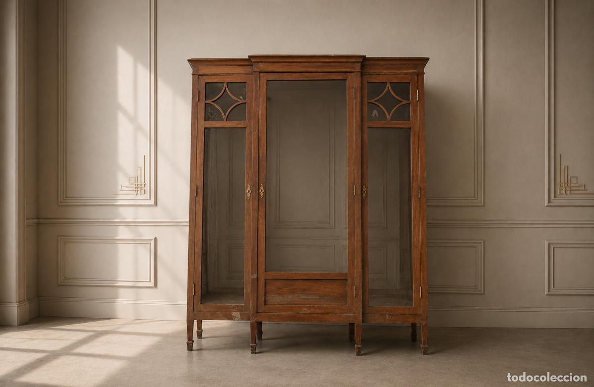 Antiquit&auml;ten: Vitrina antigua estilo Art Dec&oacute; Aparador Mueble de sal&oacute;n librero antiguo Estanter&iacute;a librer&iacute;a antigua