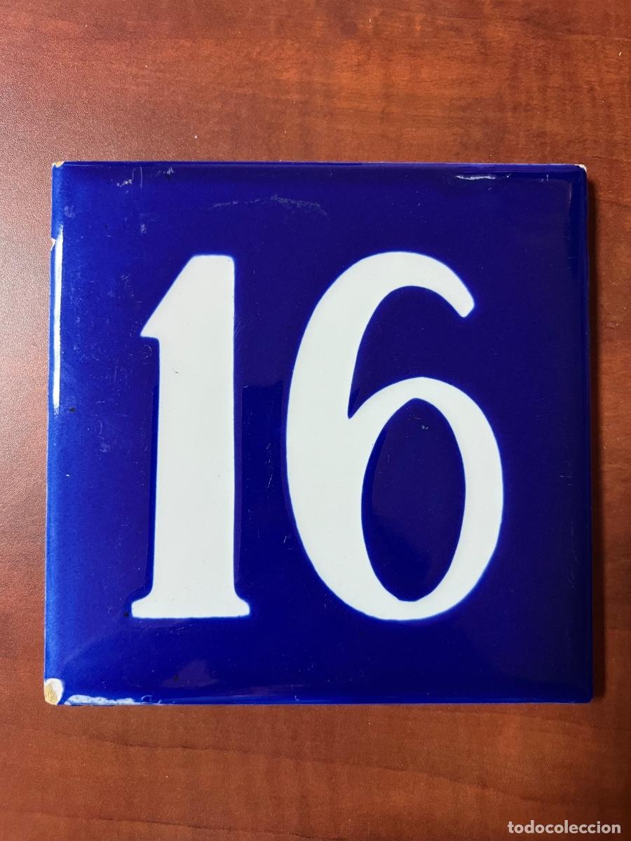 Antig&uuml;edades: ANTIGUO AZULEJO ESMALTADO NUMERO 16