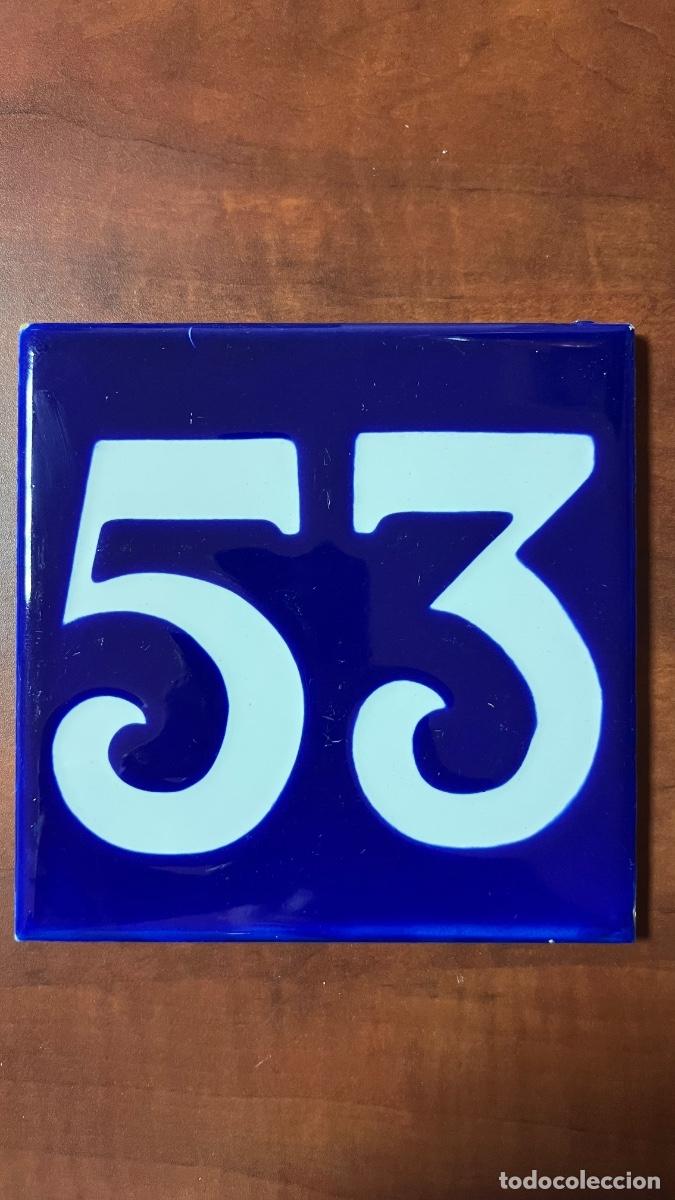 Antig&uuml;edades: ANTIGUO AZULEJO ESMALTADO NUMERO 53