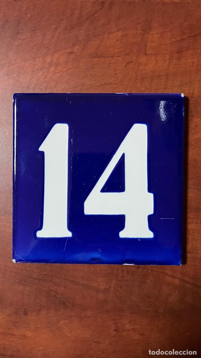 Antig&uuml;edades: ANTIGUO AZULEJO ESMALTADO NUMERO 14