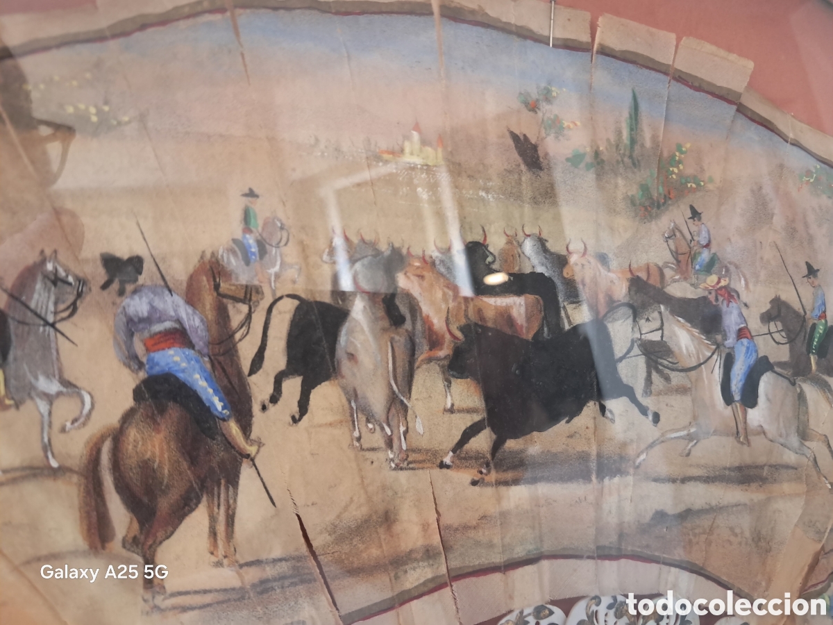 Antig&uuml;edades: Abanico con escenas taurinas. - Foto 2