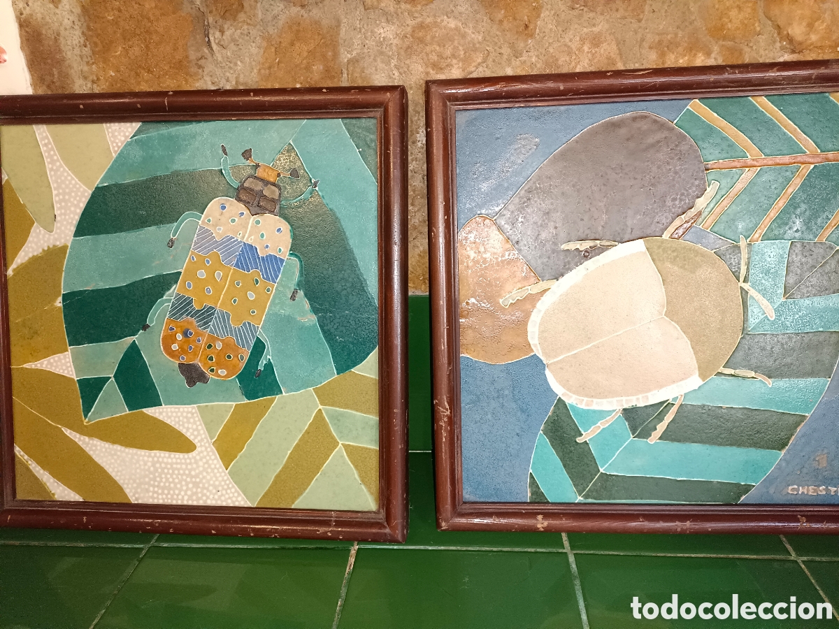Antig&uuml;edades: 2 Placas de Cer&aacute;mica Firmado Cheste