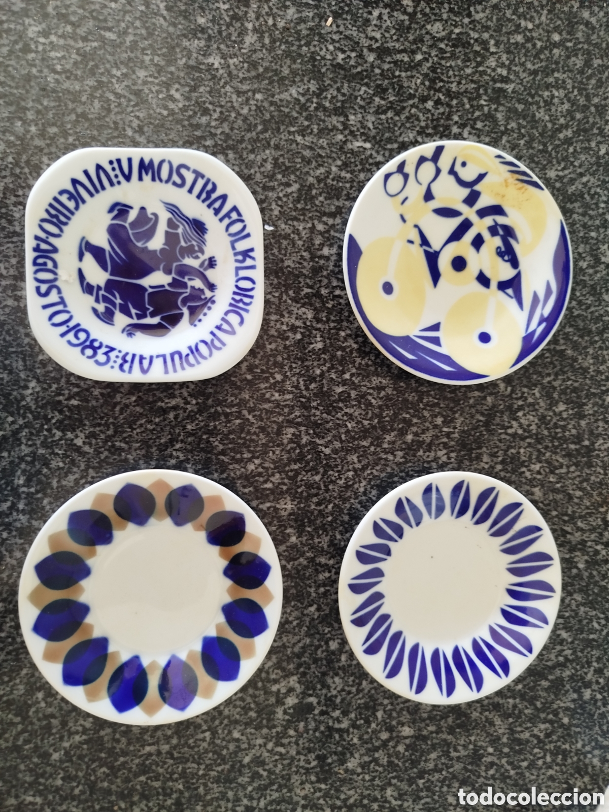 Antiquit&auml;ten: Lote 4 platos porcelana Sargadelos