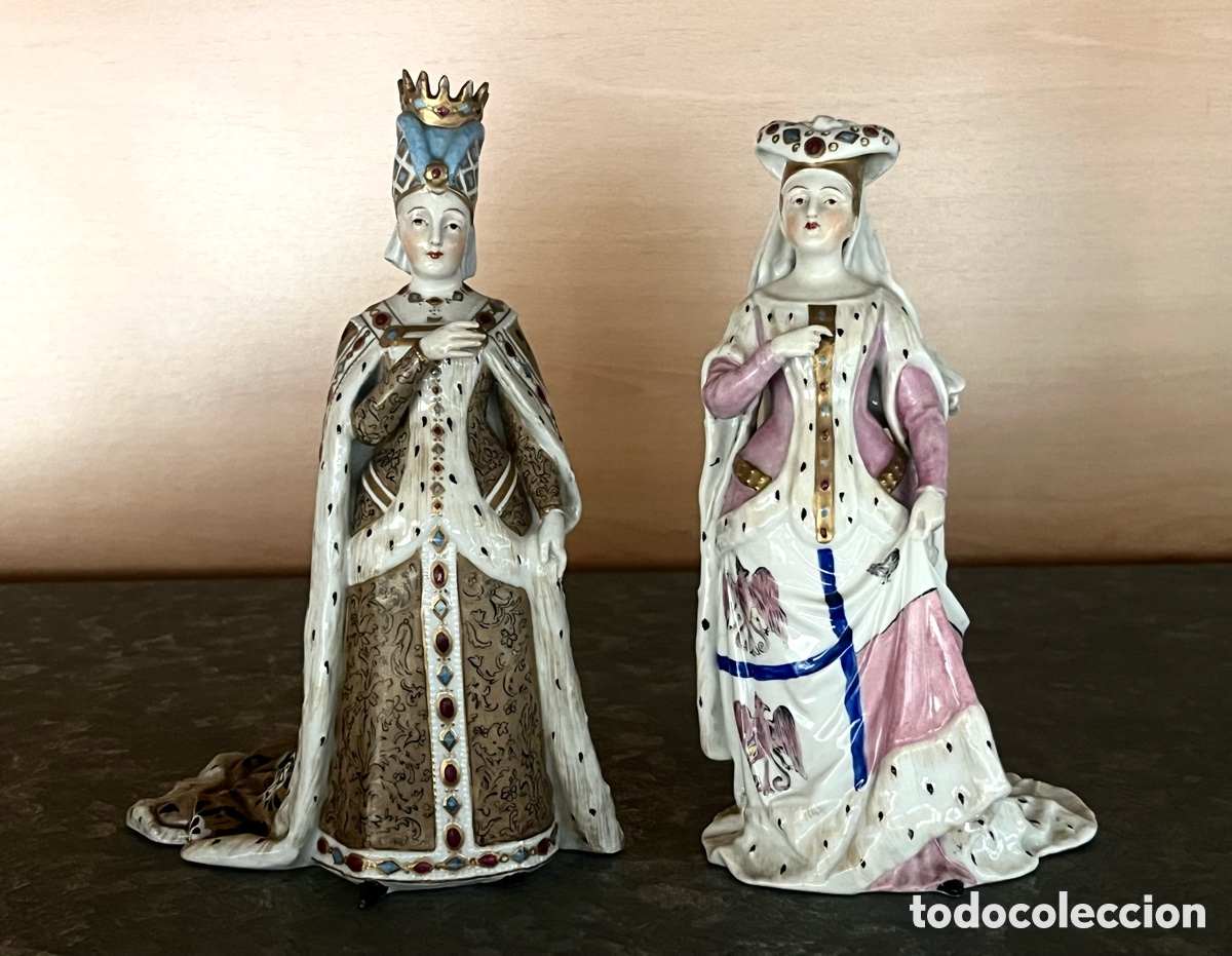 Antig&uuml;edades: REINA ISABEL DE BAVIERA Y JACQUELINE DE LA GRANGE - PORCELANA CARL TIELSCH & CO. ALEMANIA