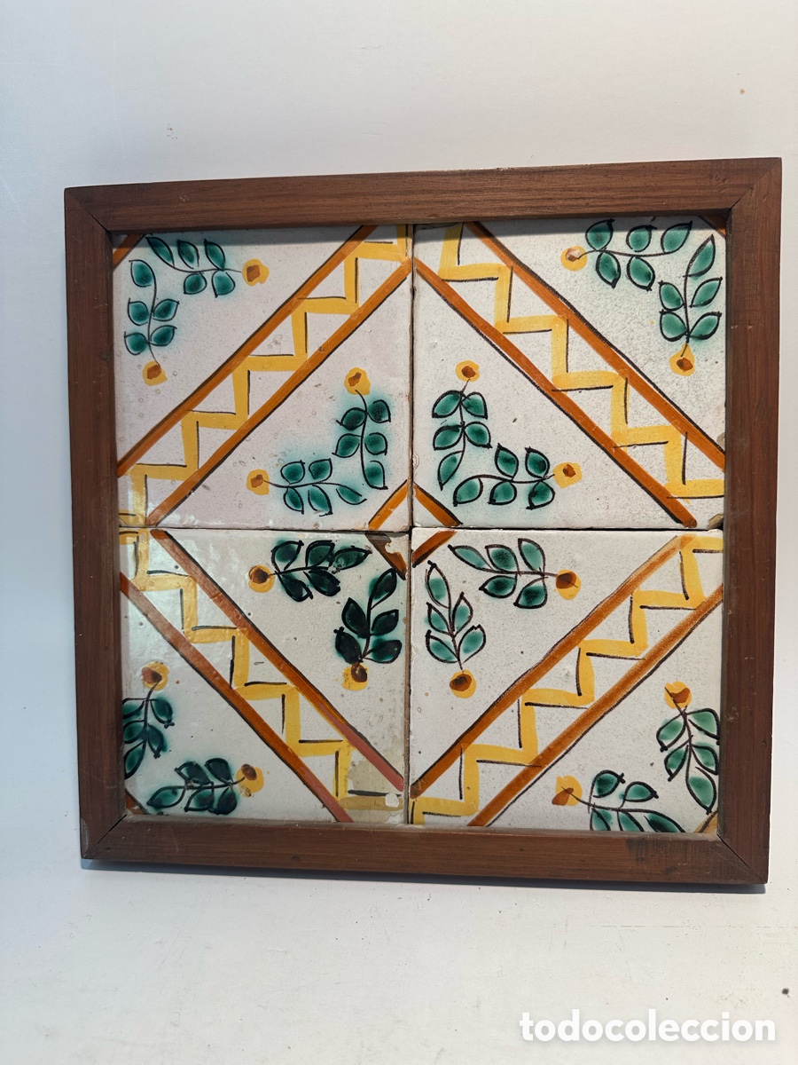 Antig&uuml;edades: PLAFON DE CUATRO AZULEJOS, RAJOLES CATALANES . SIGLO XIX