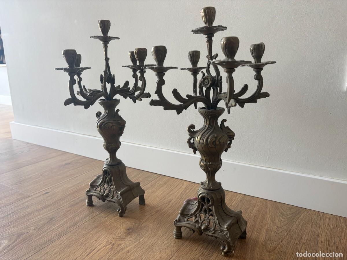 Antig&uuml;edades: Candelabros de Bronce - Foto 2