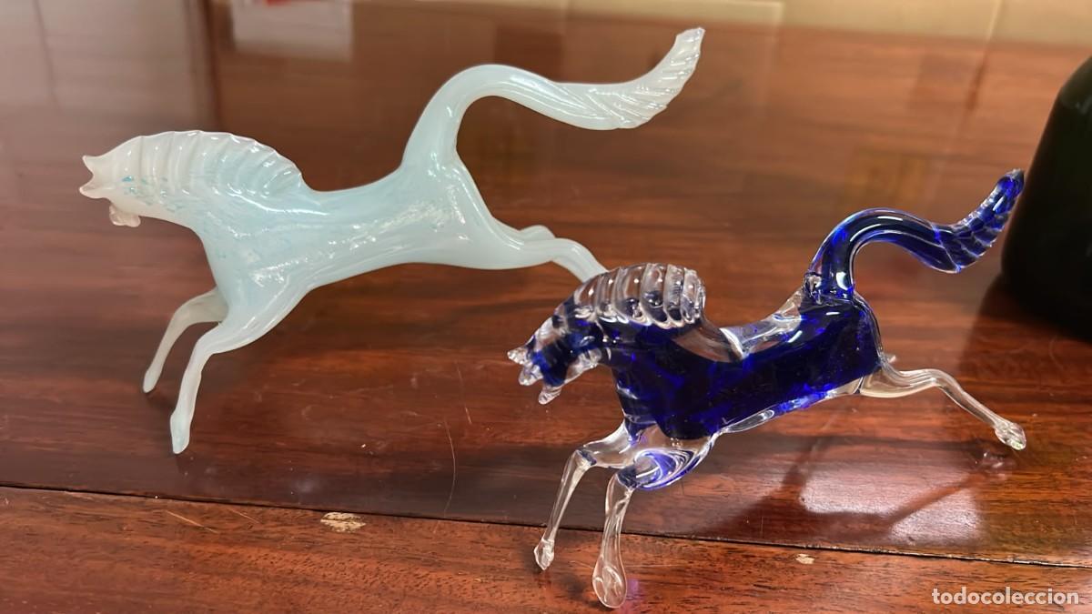 Antig&uuml;edades: FIGURAS DE CABALLOS DE MURANO DE 20 CMS. DE LONGITUD - Foto 1