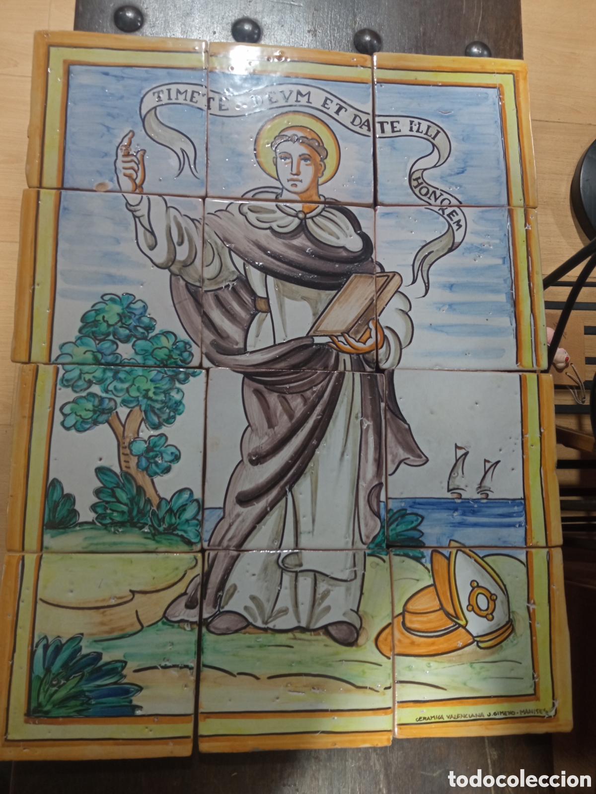 Antig&uuml;edades: Precioso panel de 12 azulejos de Cer&aacute;mica Valencino Jos&eacute; Gimeno, para enmarcar o encastrar