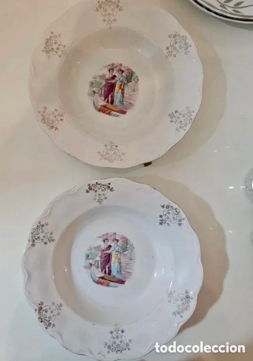 Antig&uuml;edades: 2 Platos antiguos San Juan decorados