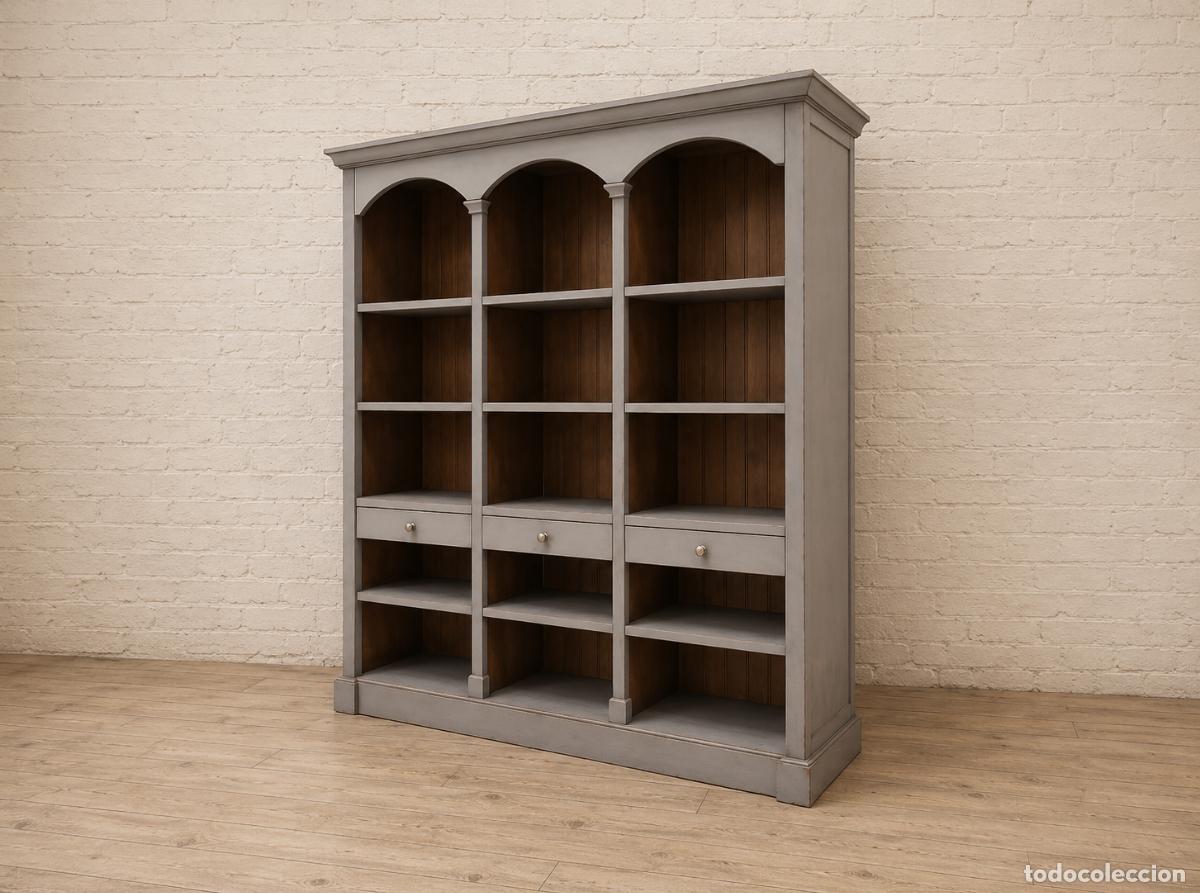 Antiques: Estanter&iacute;a Librer&iacute;a antigua estilo ingl&eacute;s. Mueble sal&oacute;n Librero Biblioteca Aparador antiguo vintage.