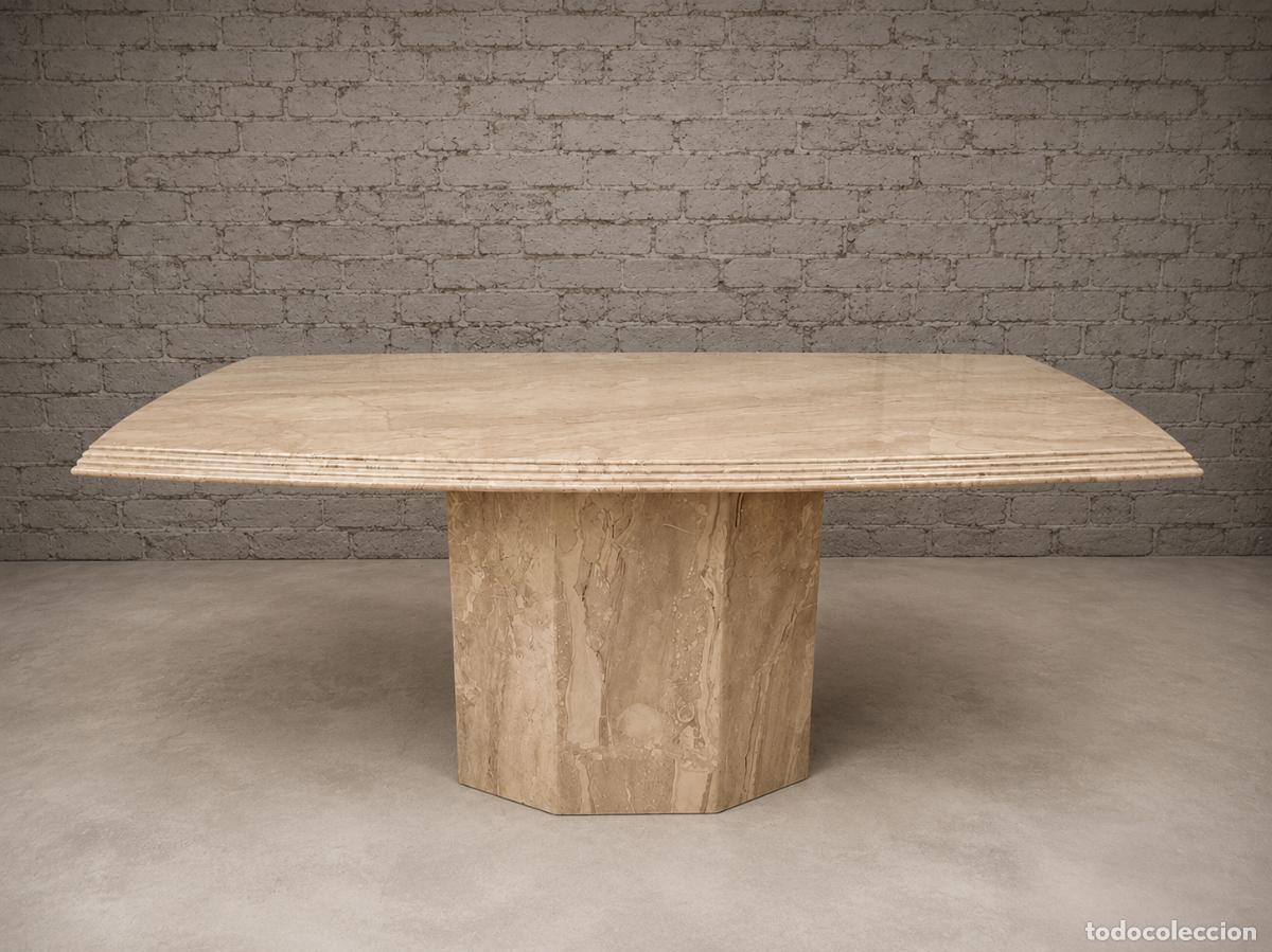 Antiquit&auml;ten: Mesa de sal&oacute;n comedor antigua m&aacute;rmol estilo art dec&oacute; Roche Bobois dise&ntilde;o italia Willy Rizzo vintage.