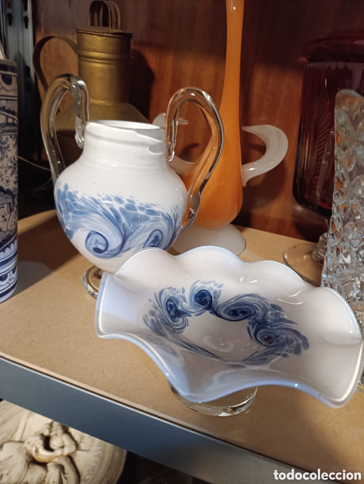 Antig&uuml;edades: Gran lote de piezas de murano y cristal doblado. - Foto 8