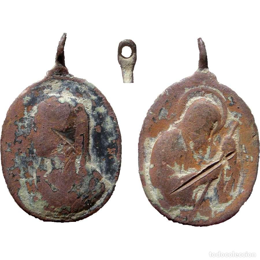 Antig&uuml;edades: Medalla religiosa en metal, siglo XVIII. 874-M
