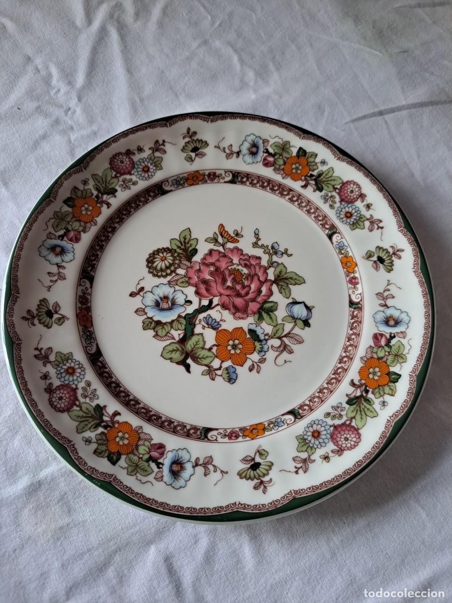 Antig&uuml;edades: Plato de postre de porcelana HUTSCHENREUTHER Germany, Rosier d&acute;evrat