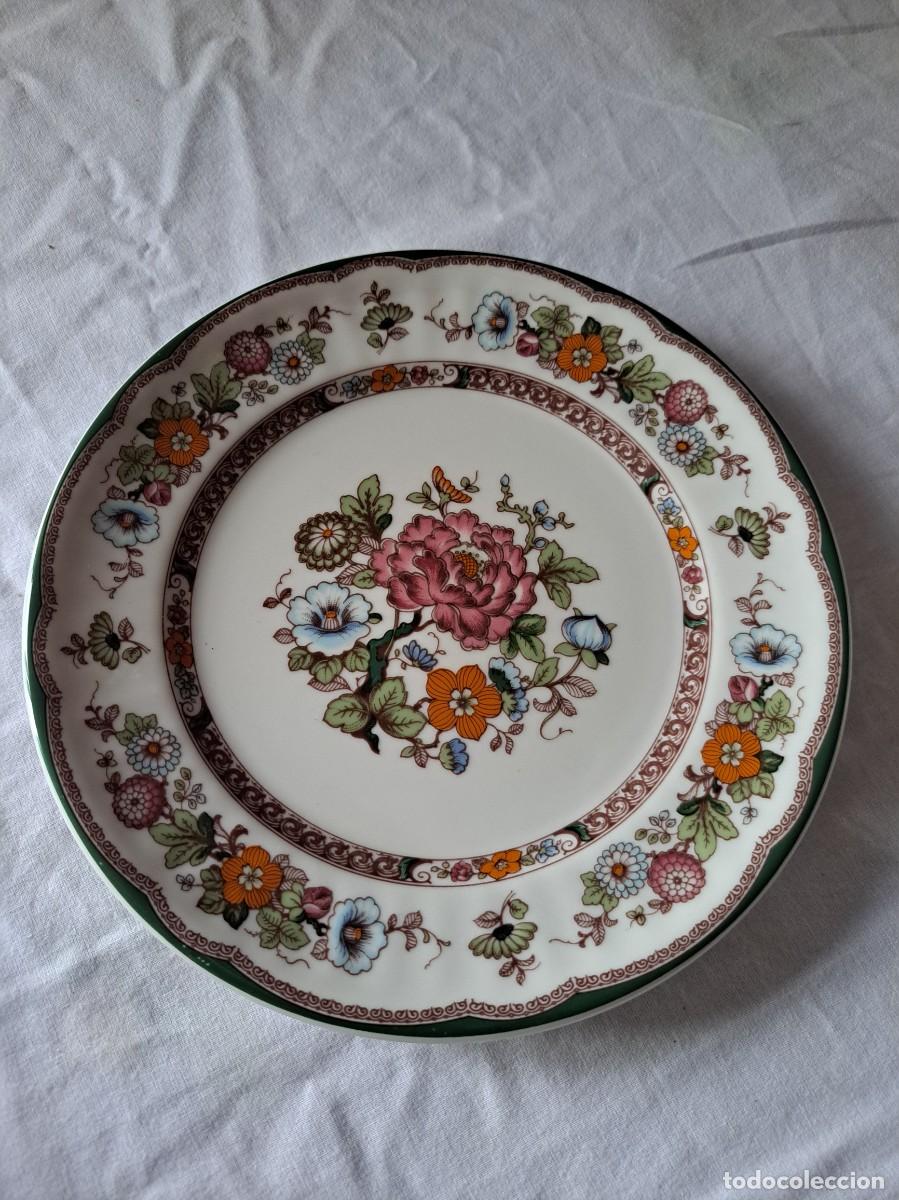 Antig&uuml;edades: Plato de postre de porcelana HUTSCHENREUTHER Germany, Rosier d&acute;evrat