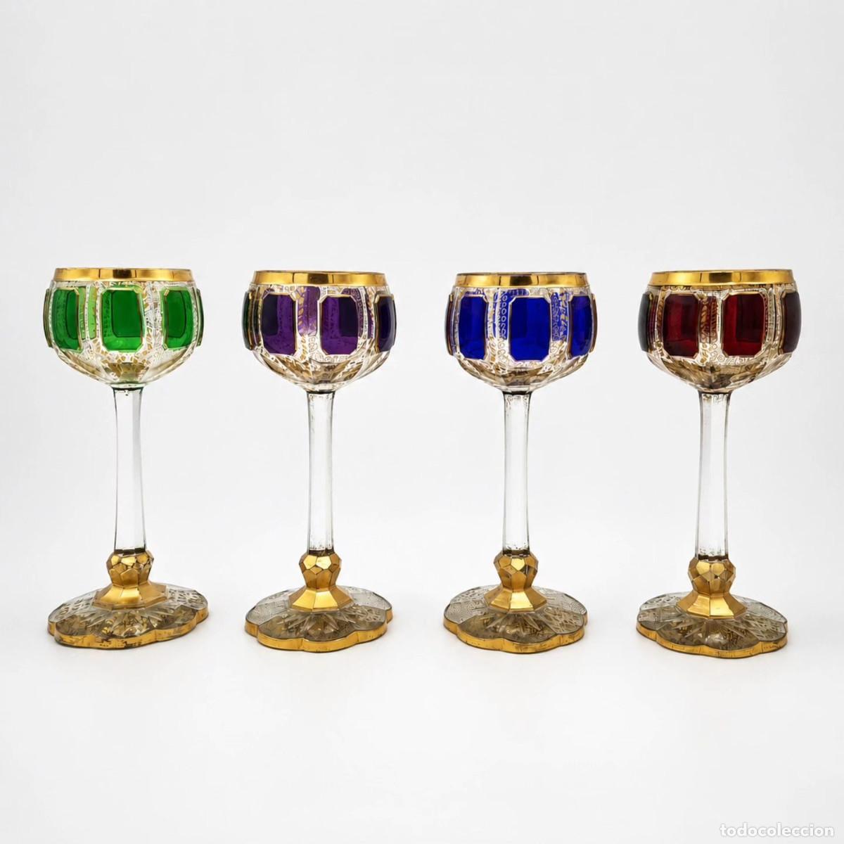 Antig&uuml;edades: Set de copas de cristal de Moser Cabochon - Foto 1