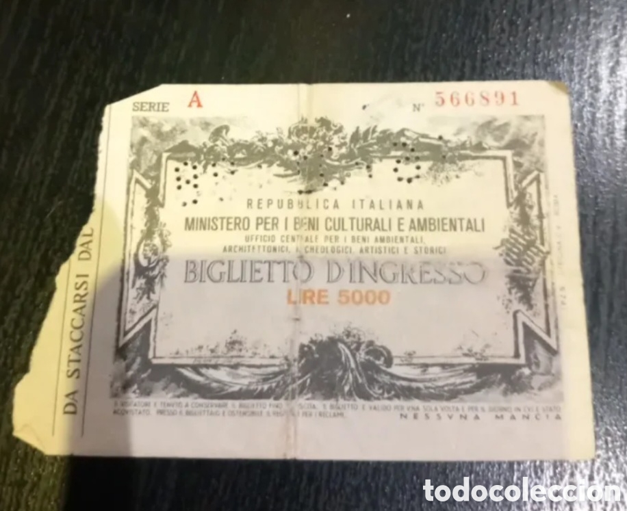 Antig&uuml;edades: Tiket museo Italiano a&ntilde;os 90
