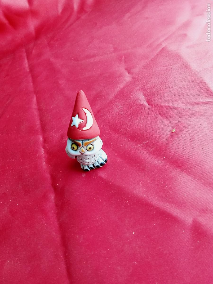 Antig&uuml;edades: Buho figura artesanal ceramica pintada a mano V. juguetes