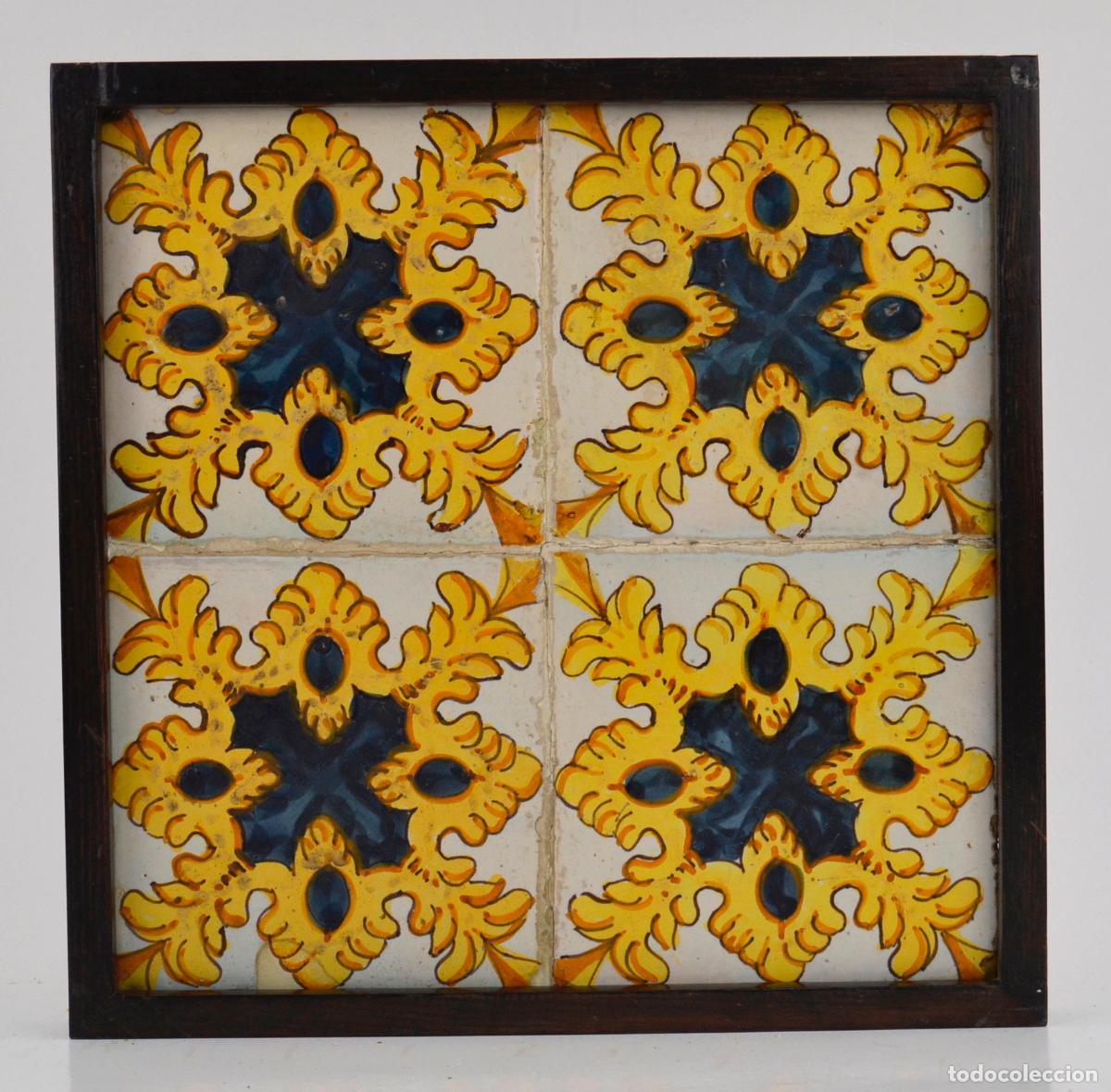 Antig&uuml;edades: Plaf&oacute;n de azulejos enmarcados siglo XVIII.