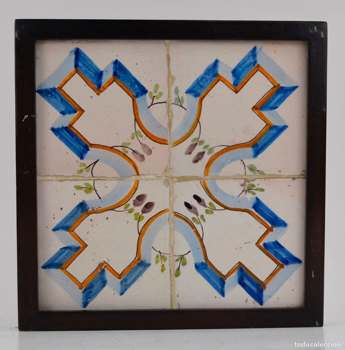 Antig&uuml;edades: Plaf&oacute;n de azulejos enmarcados siglo XVIII.