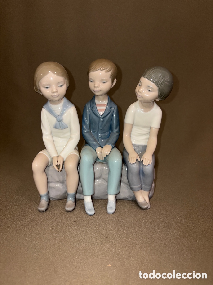 Antig&uuml;edades: Figura LLADR&Oacute;,3 NI&Ntilde;OS SENTADOS*MUY RARA*ver fotos