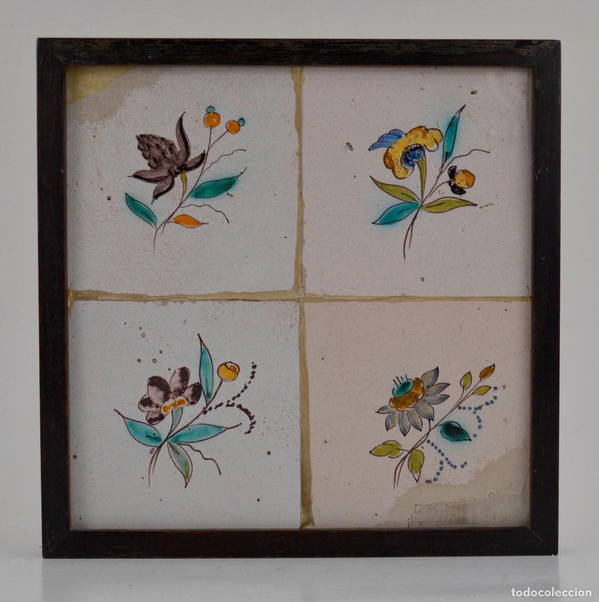 Oggetti Antichi: Plaf&oacute;n de azulejos enmarcados siglo XVIII.