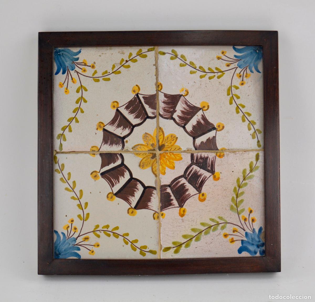 Antig&uuml;edades: Plaf&oacute;n de azulejos enmarcados siglo XVIII.