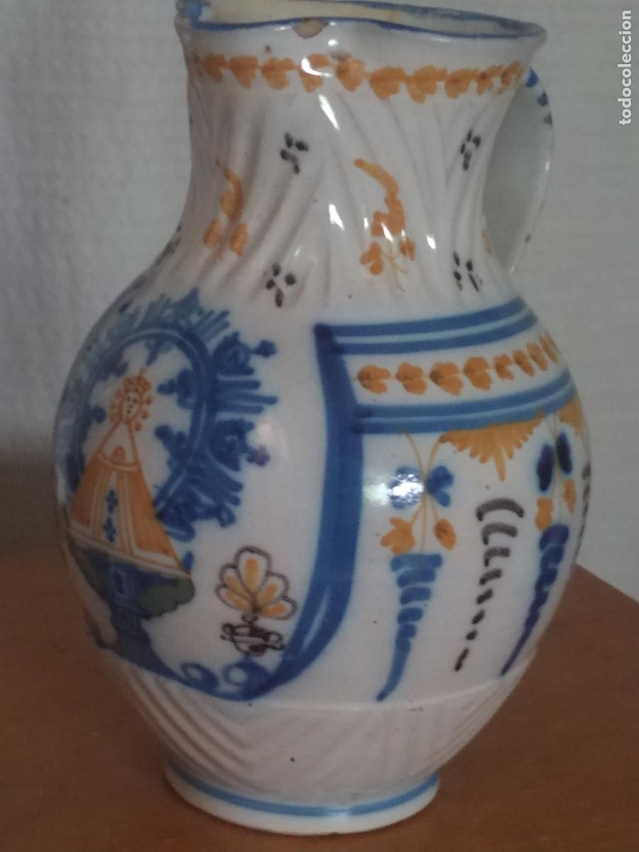 Antig&uuml;edades: Jarra cer&aacute;mica Talavera (Toledo) Virgen del Prado