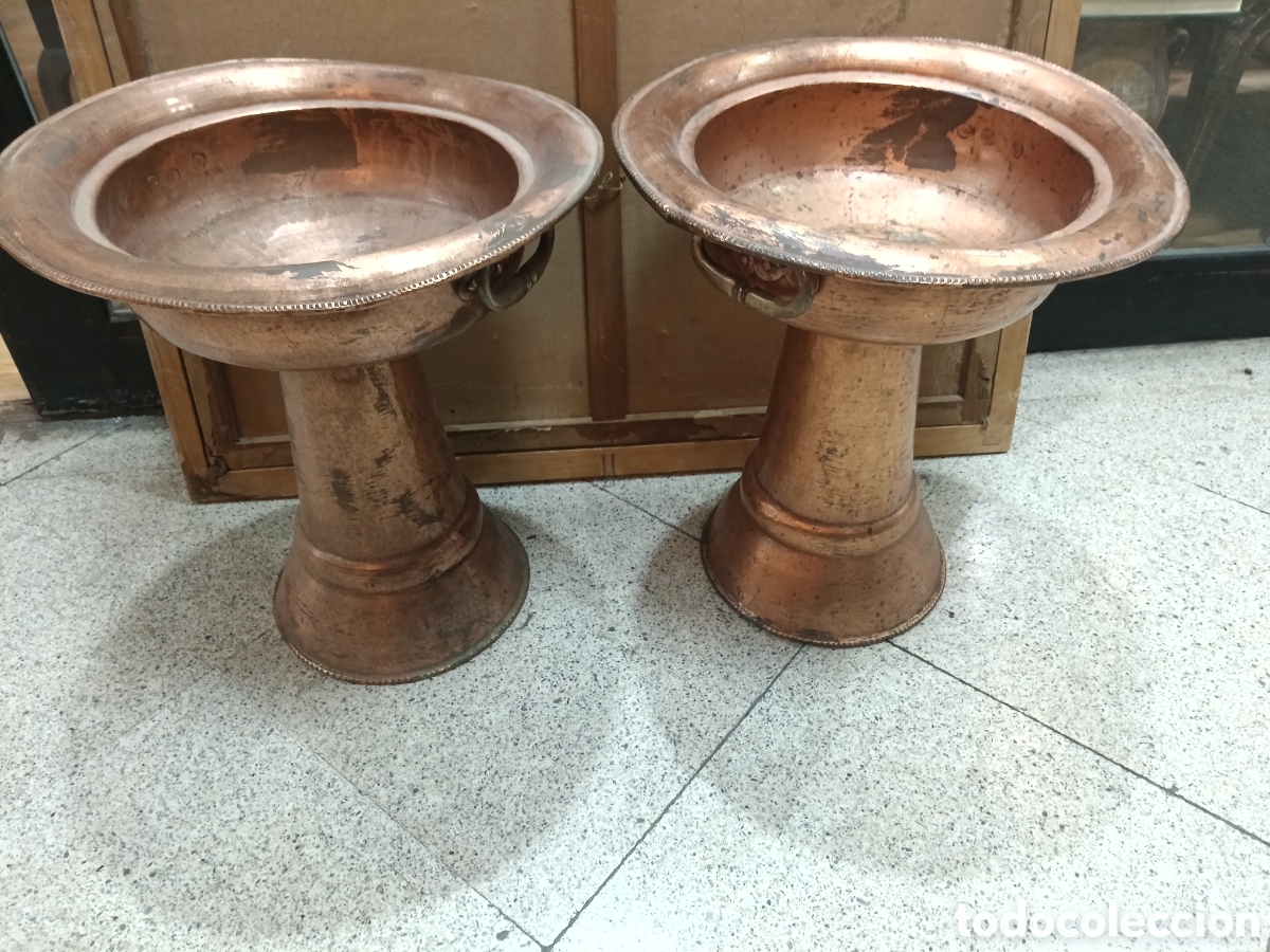 Antig&uuml;edades: Bonitos maceteros de cobre siglo XXI