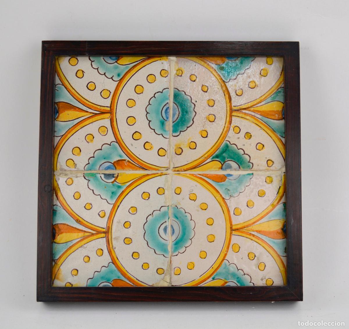 Oggetti Antichi: Plaf&oacute;n de azulejos enmarcados siglo XVIII.