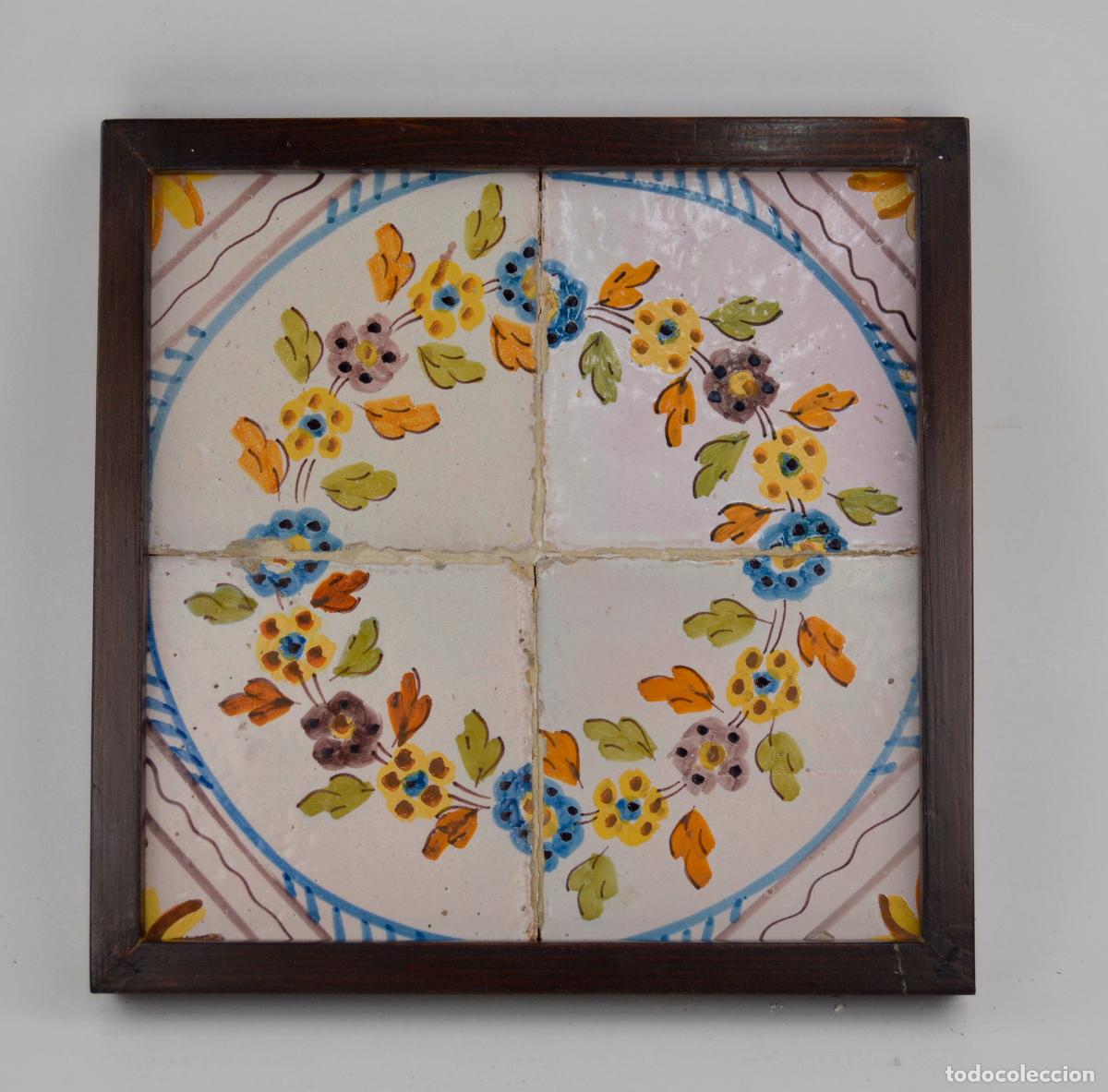 Oggetti Antichi: Plaf&oacute;n de azulejos enmarcados siglo XIX.