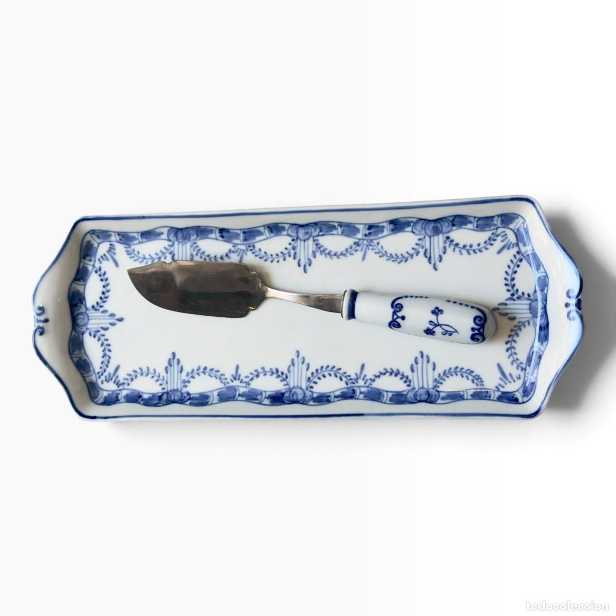 Antig&uuml;edades: Conjunto Vista Alegre &ldquo;Viana&rdquo; &ndash; Travessa com Esp&aacute;tula Original em Porcelana